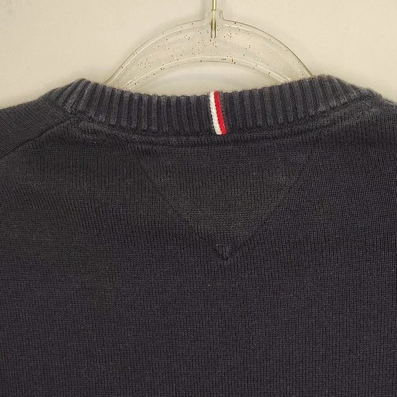 Tommy Hilfiger Navy Blue Fair Aisle Flag Cotton Crewneck Sweater - Picture 13 of 13